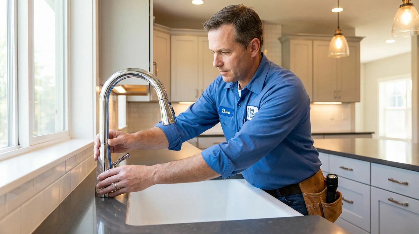 Kitchen faucet installation by Johns Plumbing LLC in Burlington